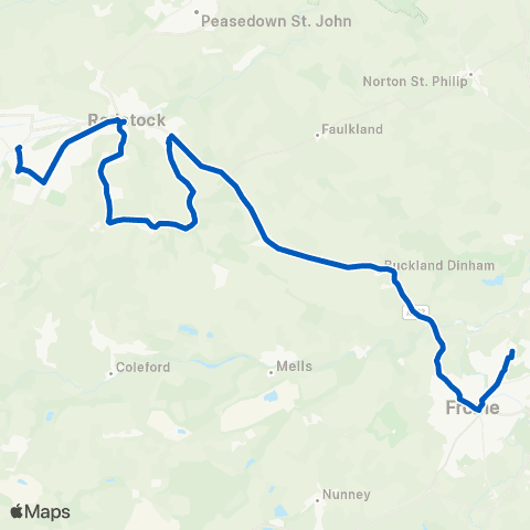 FromeBus The Hollies - Car Park map