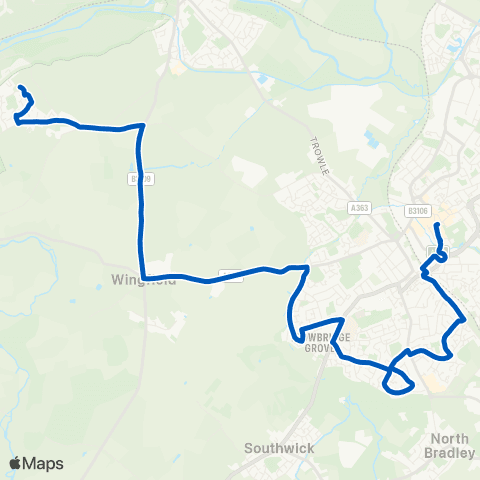 FromeBus Town Hall - Turning Circle map