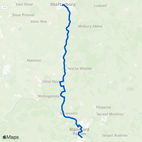 Damory Coaches Tesco - The Town Hall map
