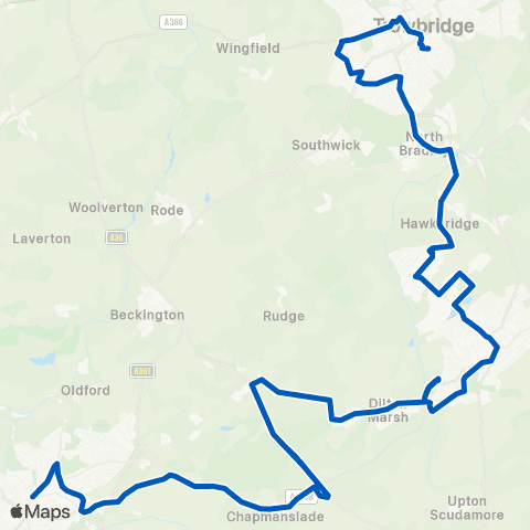 FromeBus Market Place - Spinners Croft map