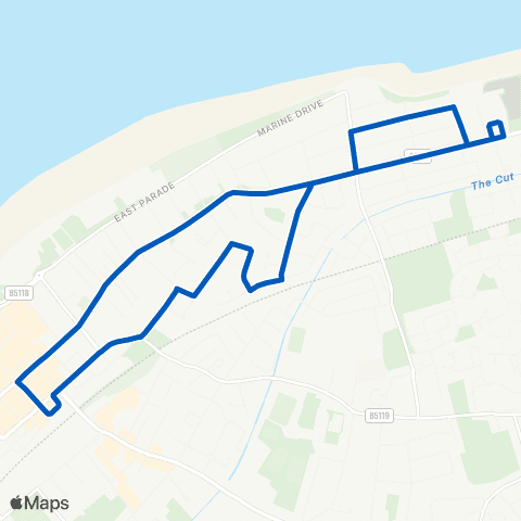 M & H Coaches Rhyl Railway Sta Stand E - Rhyl Railway Sta Stand E map