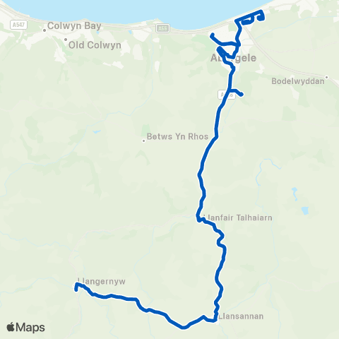 M & H Coaches Capel Cwm - Lon Y Gors map