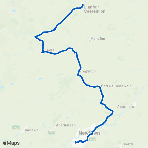 Owen's Travelmaster Newtown College - New Mills Bridge map