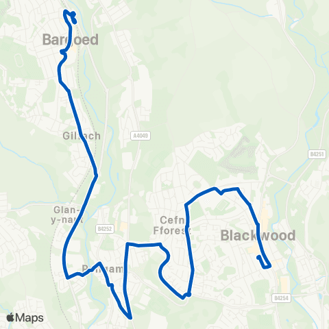 Harris Coaches Blackwood Bus Sta Stand 2 - Bargoed Interchange Stand 2 map
