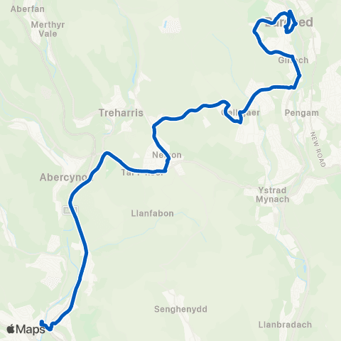 Harris Coaches Pontypridd Bus Sta Stand 6 - Bargoed Interchange Stand 3 map