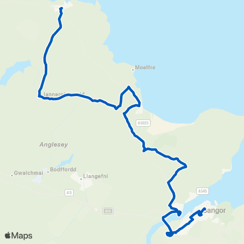 Lewis Y Llan Bangor Bus Station Stand D - Post Office map