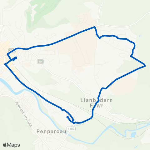 Mid Wales Travel Aberystwyth Bus Sta Stand 1 - Aberystwyth Bus Sta Stand 1 map