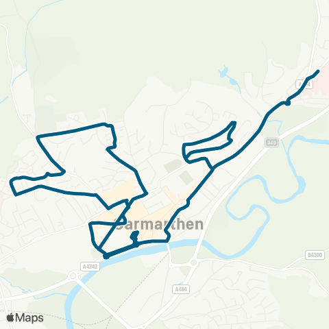 Morris Travel Glangwili Hospital - Belvedere Post Box map