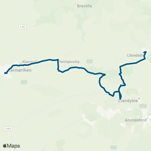 Morris Travel Athletic Club - Carmarthen Bus Sta Stand 8 map