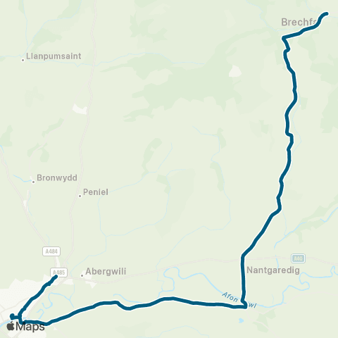 Morris Travel Post Office - Carmarthen Bus Sta Stand 10 map