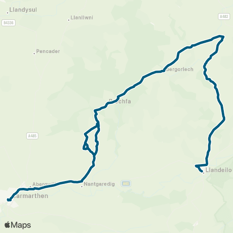 Morris Travel Athletic Club - Carmarthen Bus Sta Stand 8 map