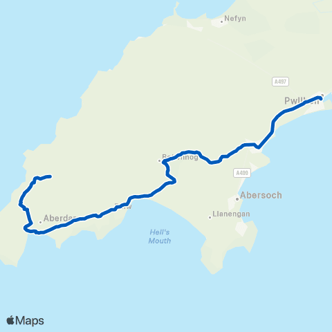 Nefyn Eglwys - Capel Rhydlios map