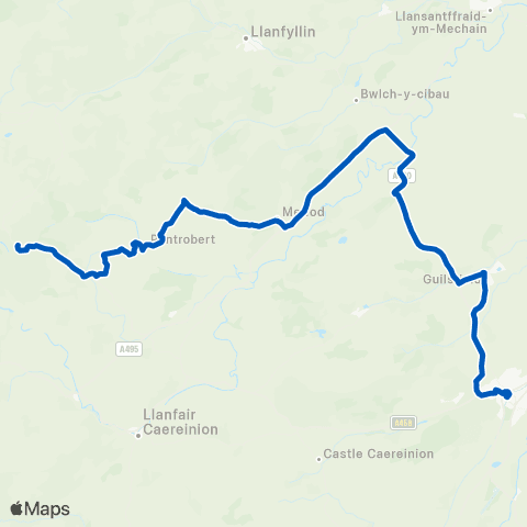 Owen's Travelmaster Old Post Office - Welshpool Bus Sta Stand B map