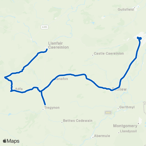 Owen's Travelmaster Watergate St - Welshpool Bus Sta Stand C map