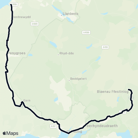 Llew Jones Blaenau Ffestiniog Sta Stand C - Caernarfon Bus Sta Stand C map