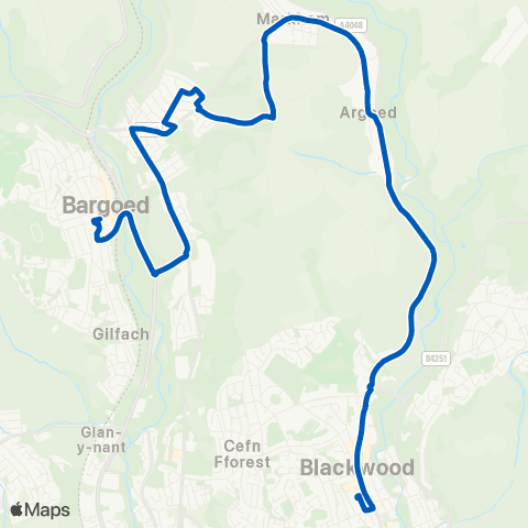 Harris Coaches Blackwood Bus Sta Stand 3 - Hanbury Square map