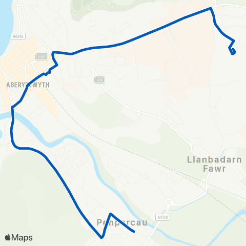 Mid Wales Travel Neuadd Goffa - Ysgol Penglais map