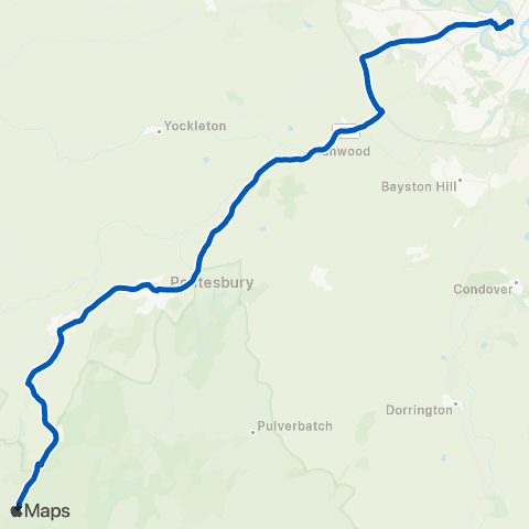 Minsterley Stiperstones Inn - Bus Station map