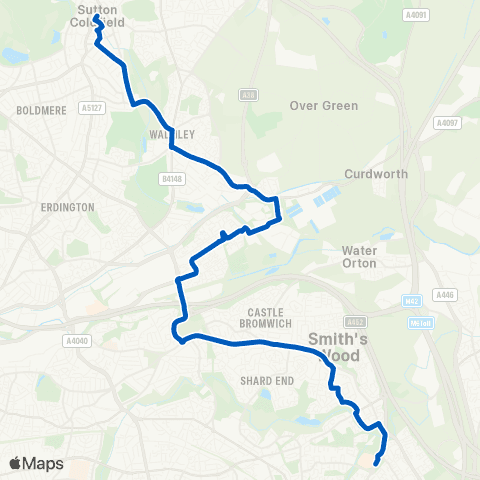 Solus Coaches Chelmsley Interchange - Gracechurch Ctr map