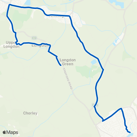 South Staffs Coach Hire Lysways Lane - Cemetery map
