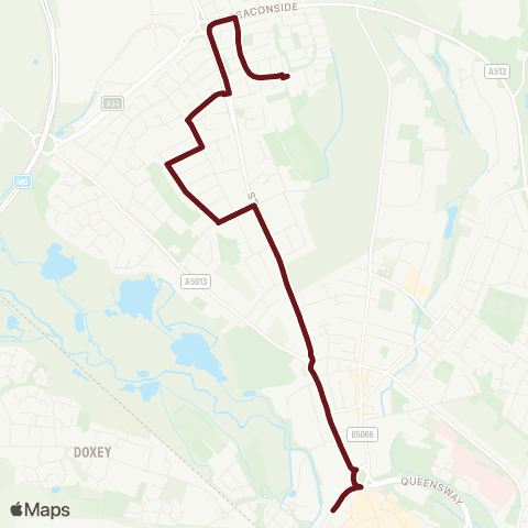 Select Bus Services Shopping Precinct - Chell Road map