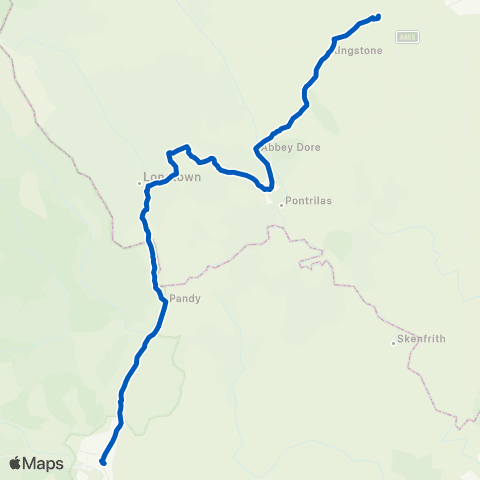 Yeomans Travel Abergavenny Bus Sta Stand 1 - Birch Hill Rd map