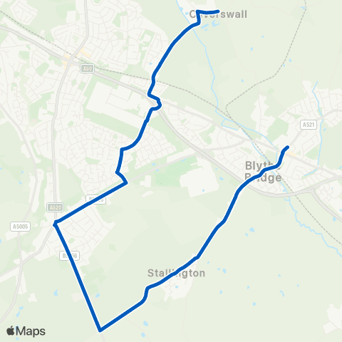 Stanton's of Stoke The Hollow - High School map
