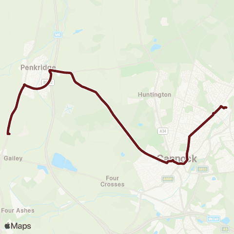 Select Bus Services Railway View - Rodbaston College map