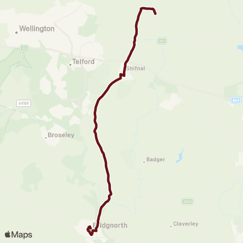 Select Bus Services Countess's Arms - Harp Inn map