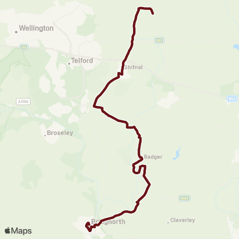 Select Bus Services Harp Inn - Countess's Arms map