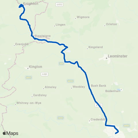 Sargeants Brothers Knighton Bus Sta - Country Bus Sta map
