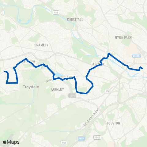 Squarepeg City Square D - Pudsey Bus Station map