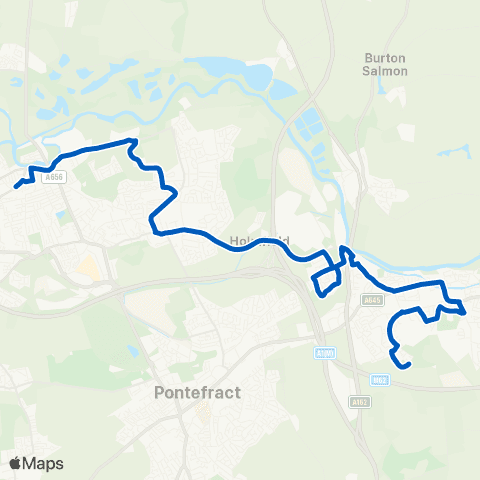 Ross Travel Windermere Dr - Castleford Bus Station map