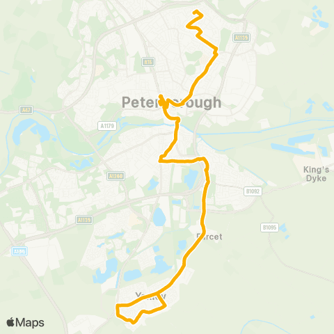 Stagecoach East Herald Way - Serpentine Green map