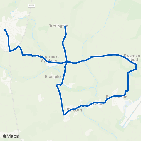 Sunbeam Luxury Coaches Norwich Road - Bus Shelter map