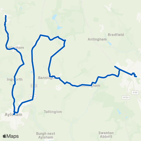 Sunbeam Luxury Coaches Horning Road - Waitrose map