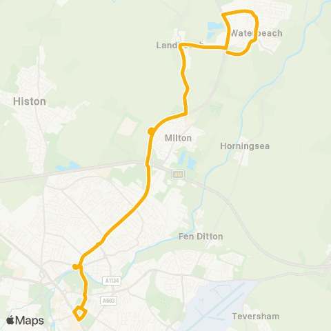 Stagecoach East Cockfen Lane - Drummer Street map