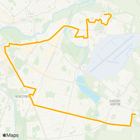 Stagecoach East Berghott Close - Superstore map