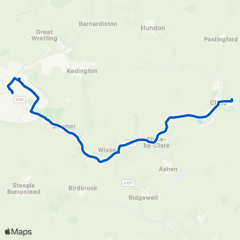 Star Cabs Stour Valley Community School - Bus Sta map