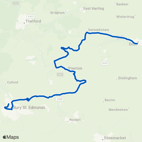 Simonds Bus Sta - St Benedicts Catholic School map