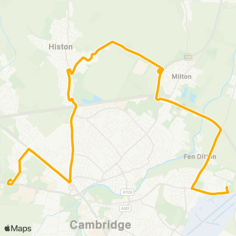 Stagecoach East Newmarket P&R - Madingley Rd P&R map