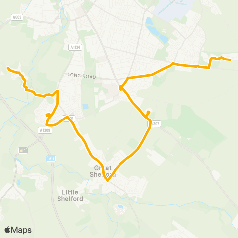 Stagecoach East Ida Darwin Hospital - Bridle Way map