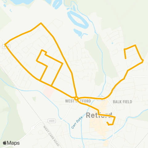 Stagecoach East Midlands Retford Bus Station - Richmond Road map