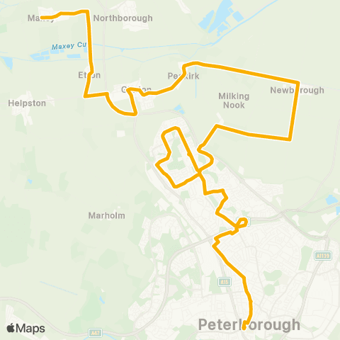 Stagecoach East Tuckers Nook - Queensgate Bus Station map
