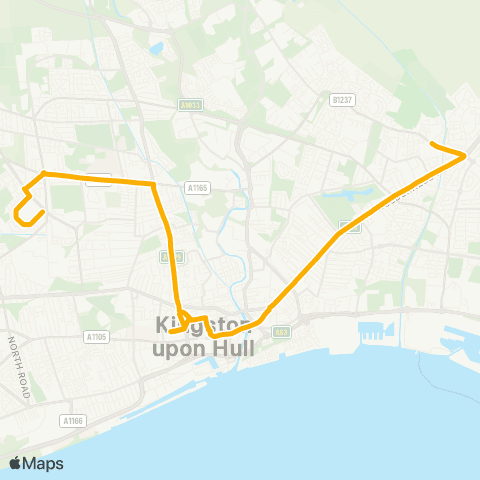 Stagecoach East Midlands Western Gailes Way - Hotham Road North map