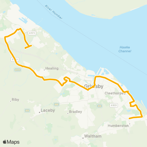 Stagecoach East Midlands Hull Interchange - Asda Kingswood map