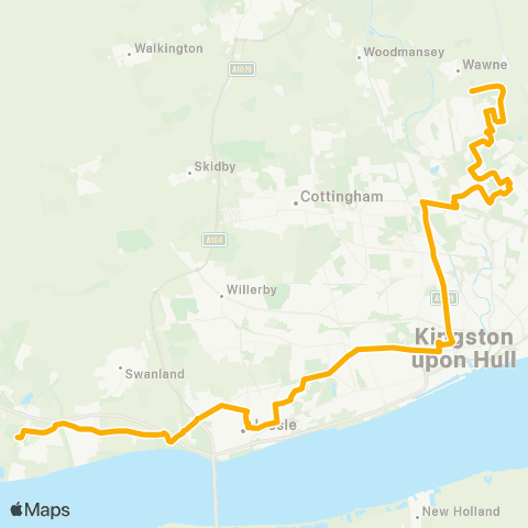 Stagecoach East Midlands Hull Interchange - Bransholme Centre A map