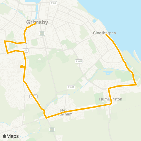 Stagecoach East Midlands Bransholme Centre A - Hull Interchange map