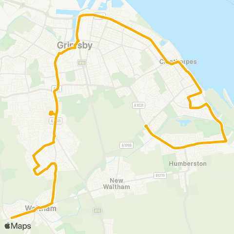 Stagecoach East Midlands Hill Top Farm - Hull Interchange map