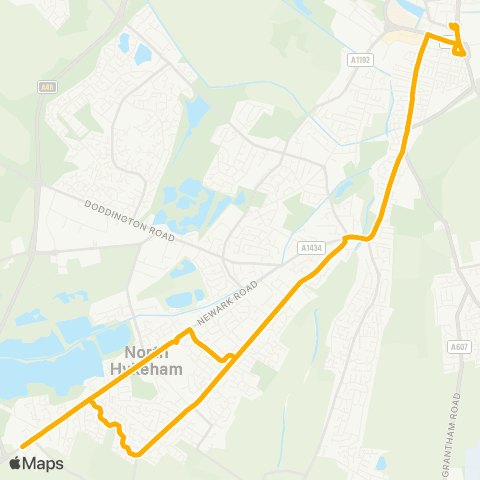 Stagecoach East Midlands Exeter Grove - Hull Interchange map